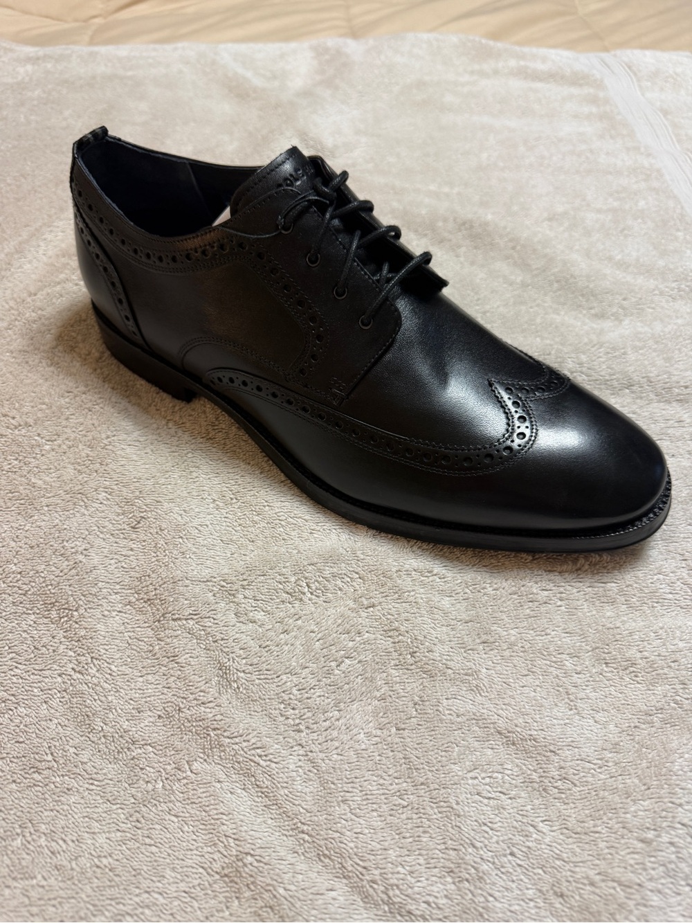 Cole Haan Black Leather Wingtip Derby